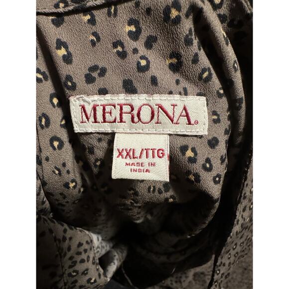 Womens Merona Long Sleeve Tunic Shirt, animal Print Sz XXL - Picture 3 of 6